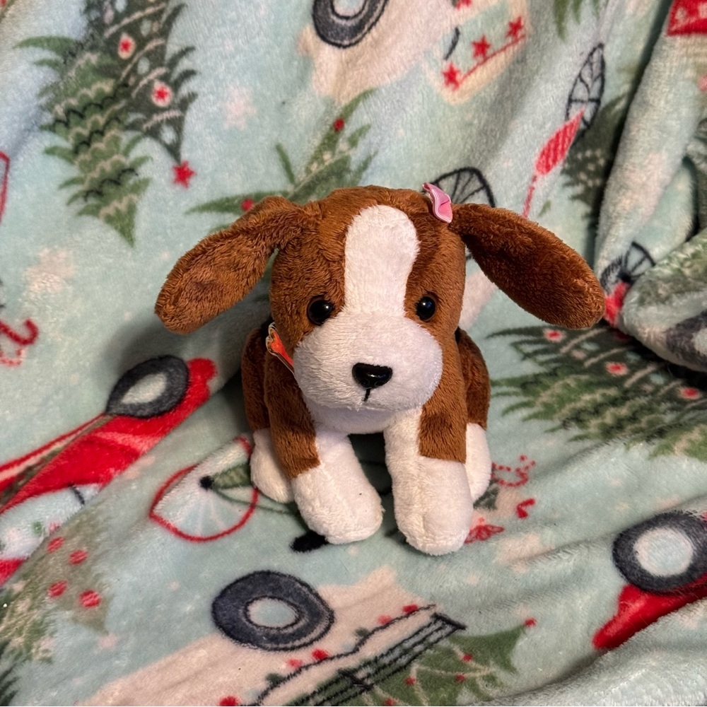 Our Generation Brown & White Puppy Dog Plush w‎ Collar